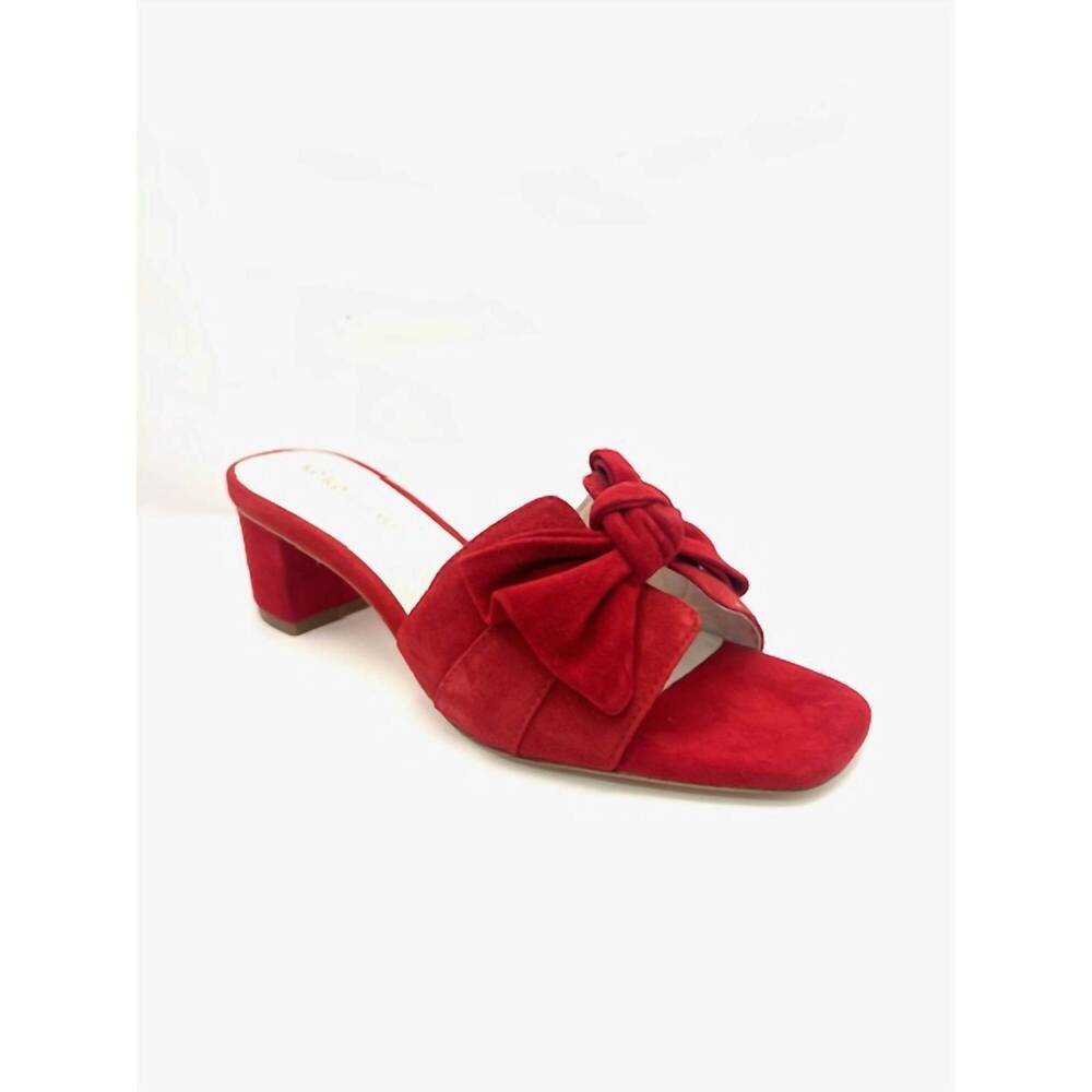 NEW KOKO + PALENKI women's sidney suede slide sandals in red